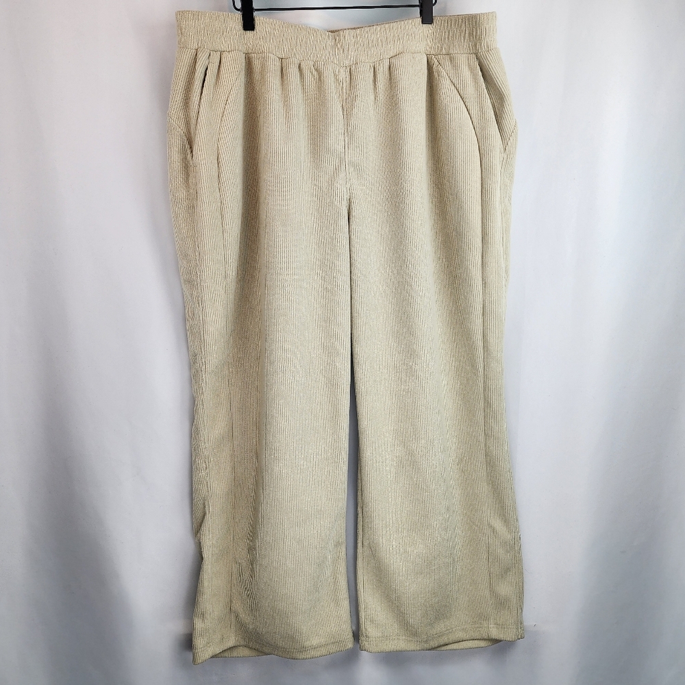 Halara Women's Almond Milk High Waisted Straight Leg Corduroy Pants Size 2X NWT